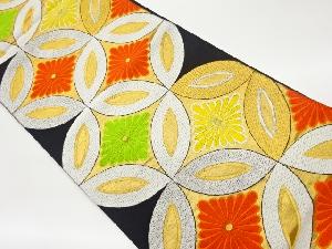 リサイクル　七宝に菊菱模様織出し袋帯